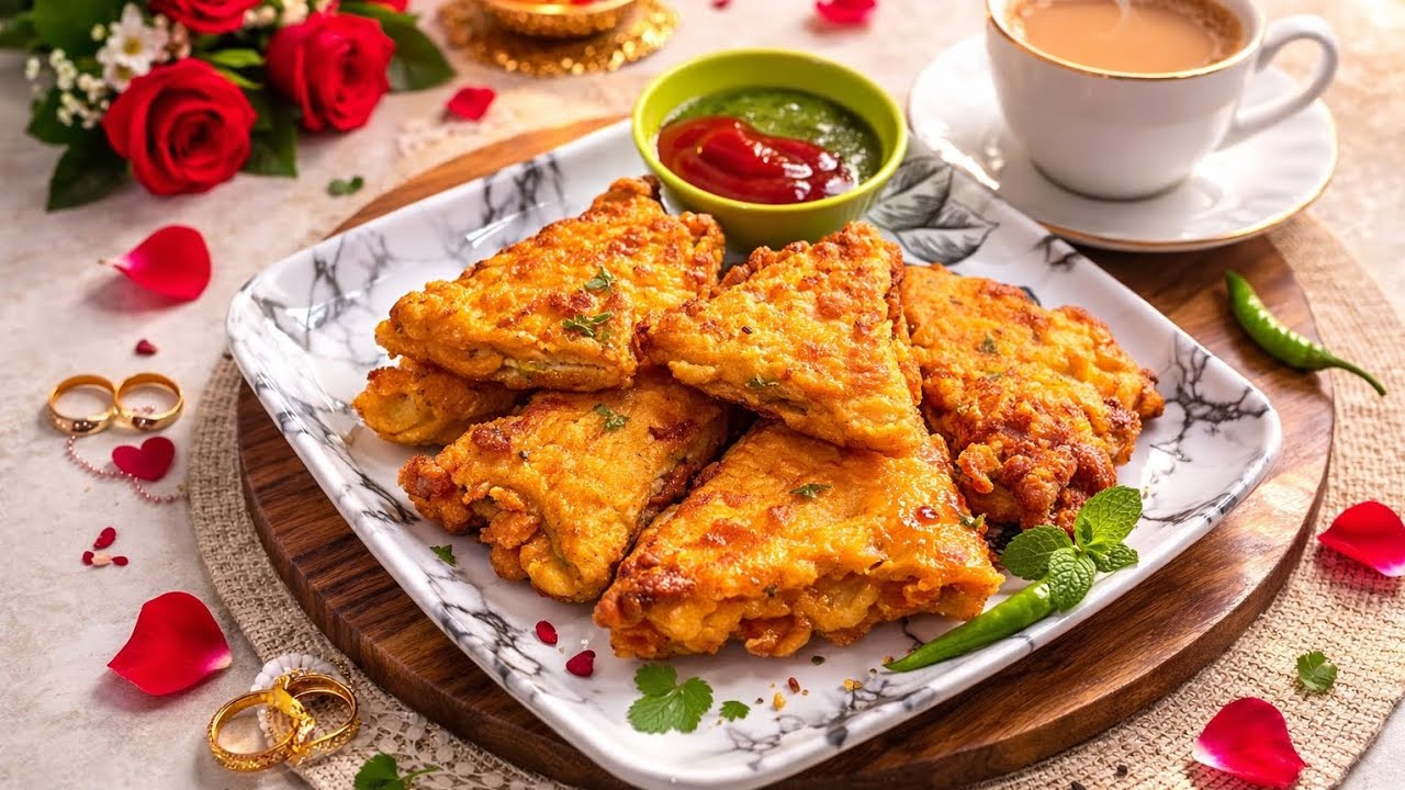 शादी की सालगिरह पर बनाया Crispy Bread Pakoda 😍