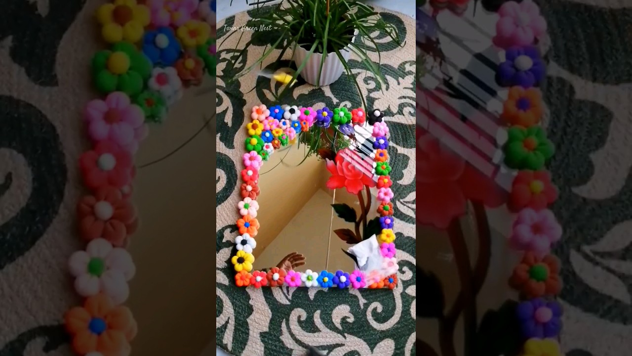 Easy DIY Cute Flower Mirror || Super Clay Flower Mirror 