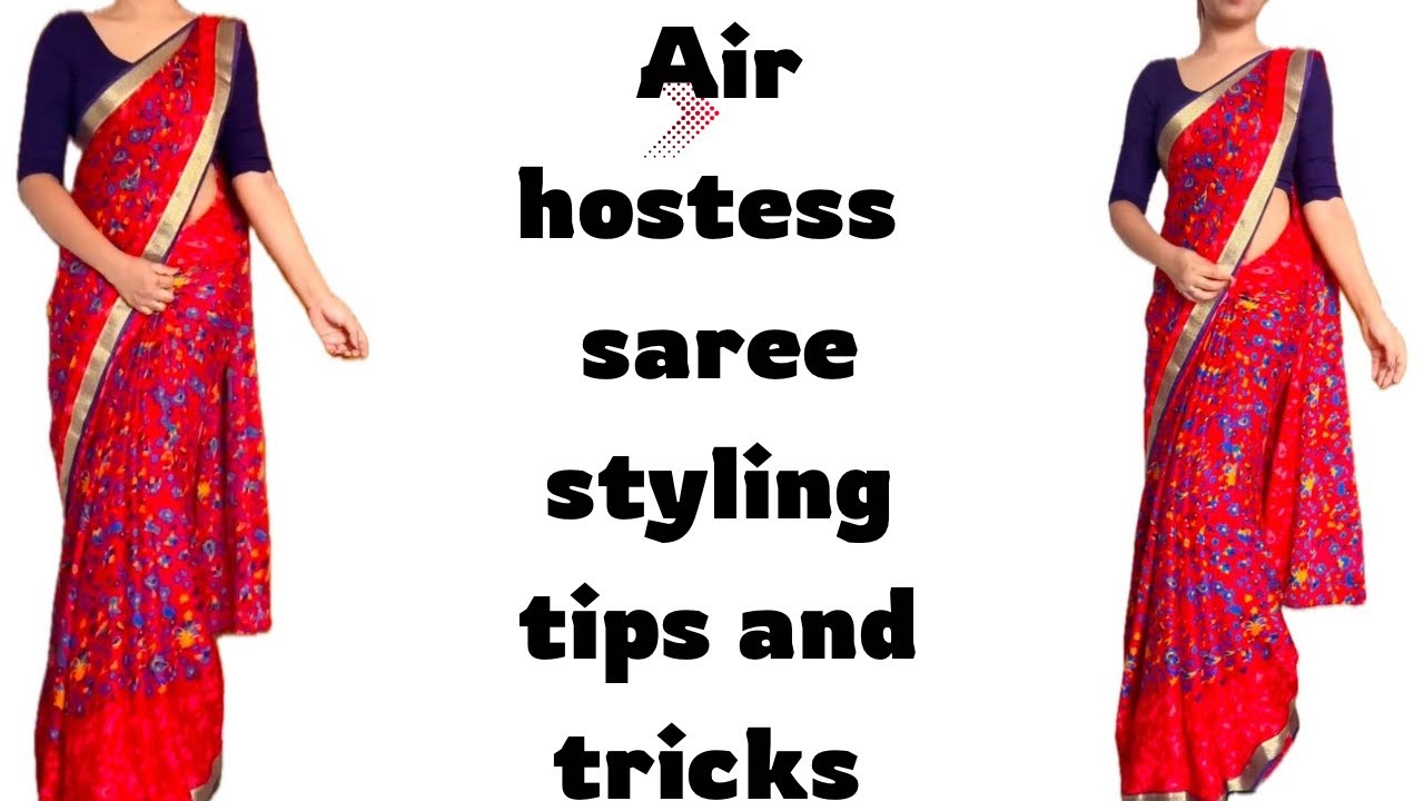 Air hostess saree styling ideas | Tight fitting saree draping | How to drape saree perfectly |