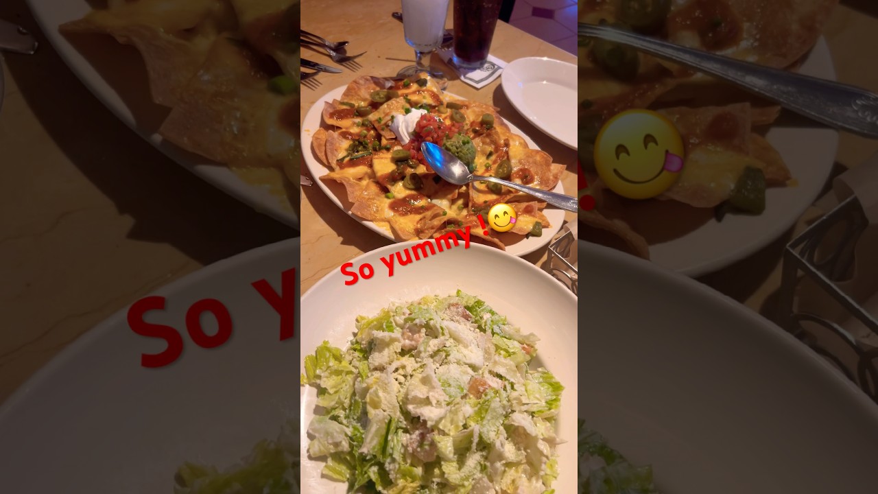 Delicious ceasar salad & nachos!