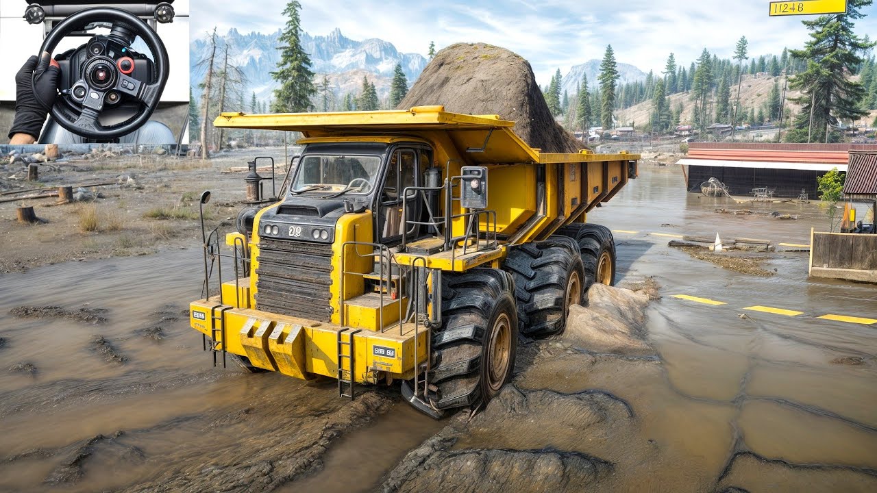 SnowRunner - Towing a Massive Heavy Mud Load With Z2 CAT 770Z Coalminer | Logitech G29 Gameplay
