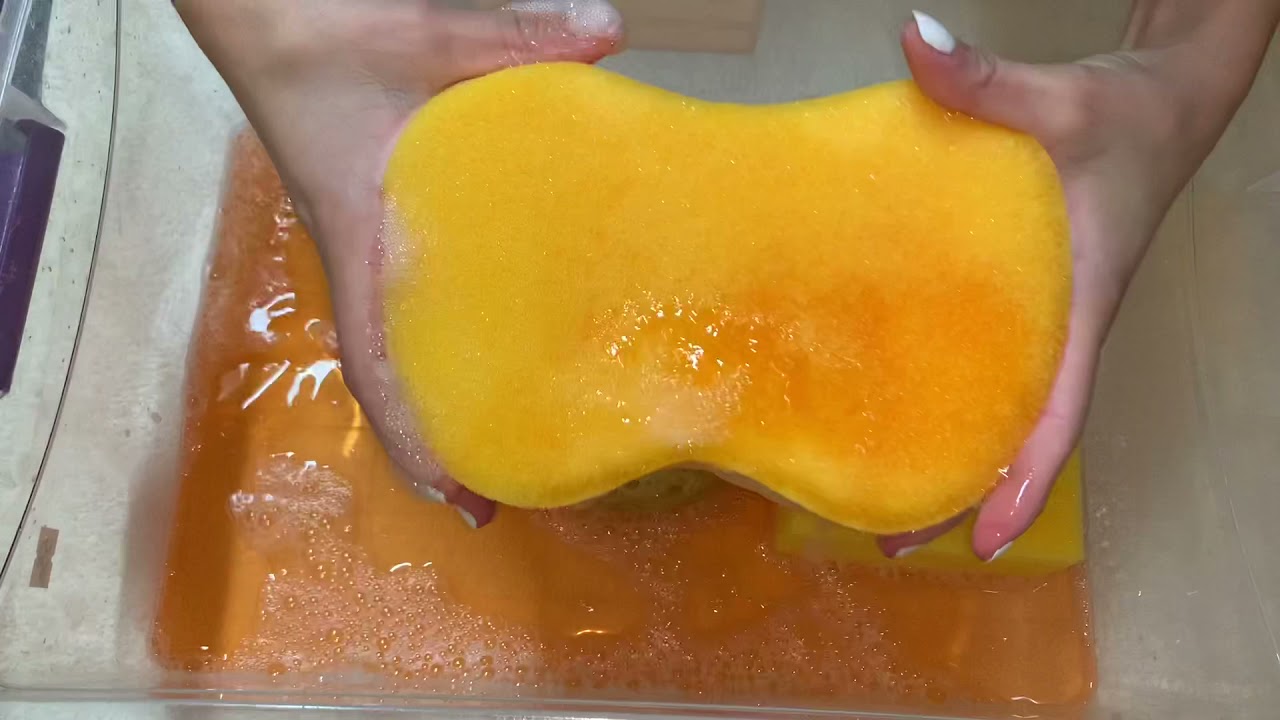 Bath Foam and Astonish mix ASMR Sponge Squeezes