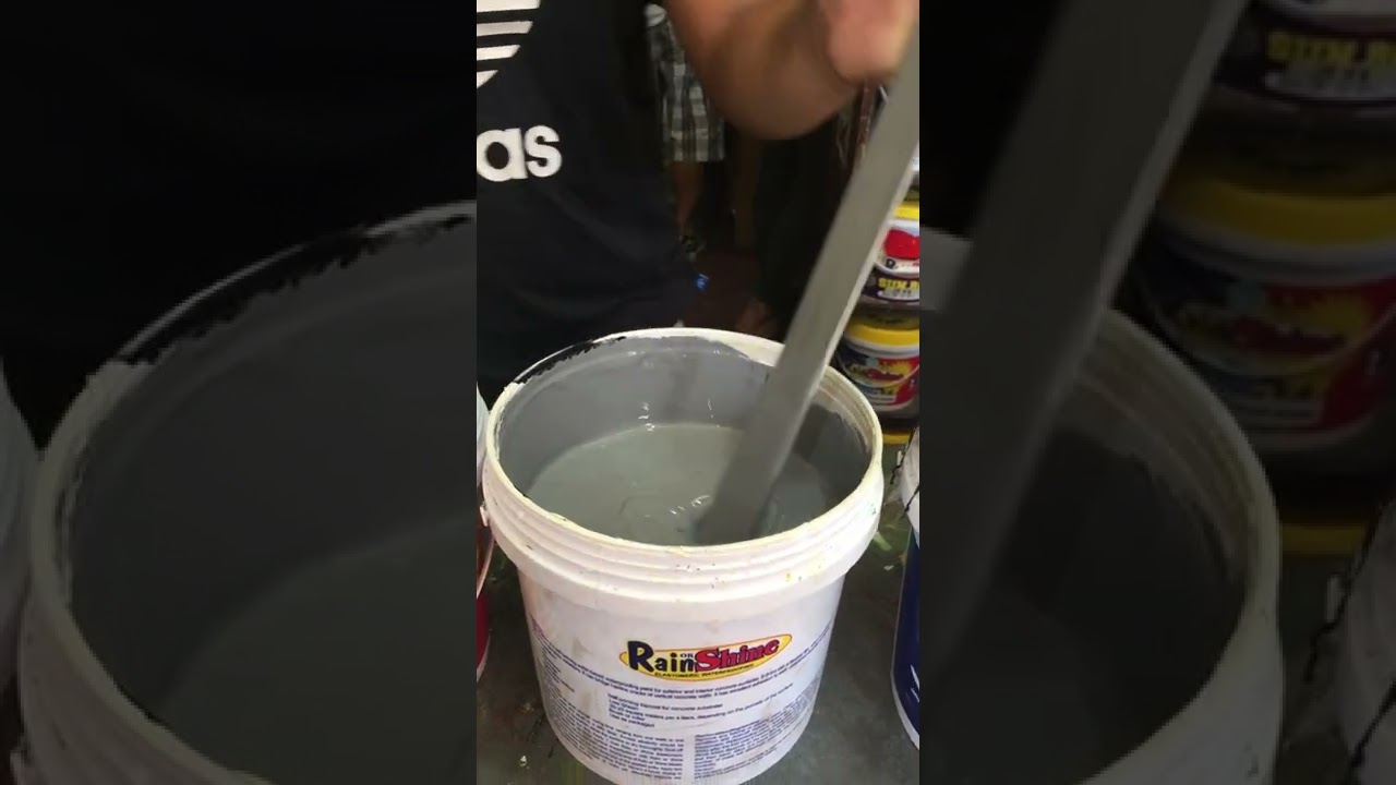 How to mix paint: LATEX GRAY water-based paint for concrete walls