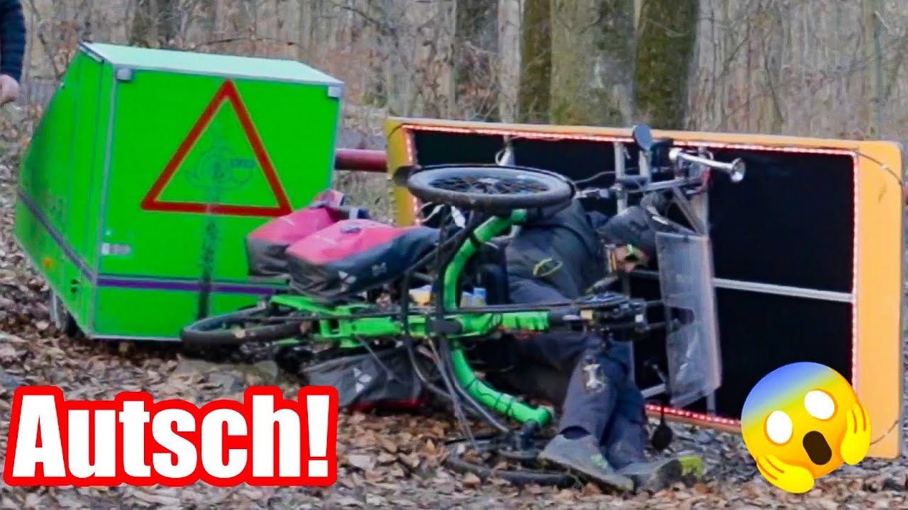 🤕UNANGENEHME SACHE & ÜBERNACHTUNG IM WALD mit FAHRRADWOHNWAGEN