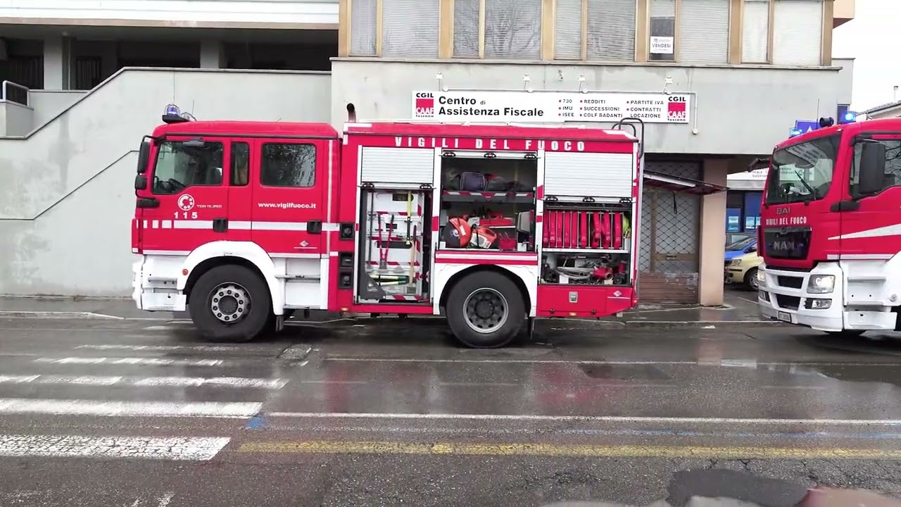 Incendio a Pontedera: Vigili del fuoco e delle forze dell'ordine a Palazzo Rota