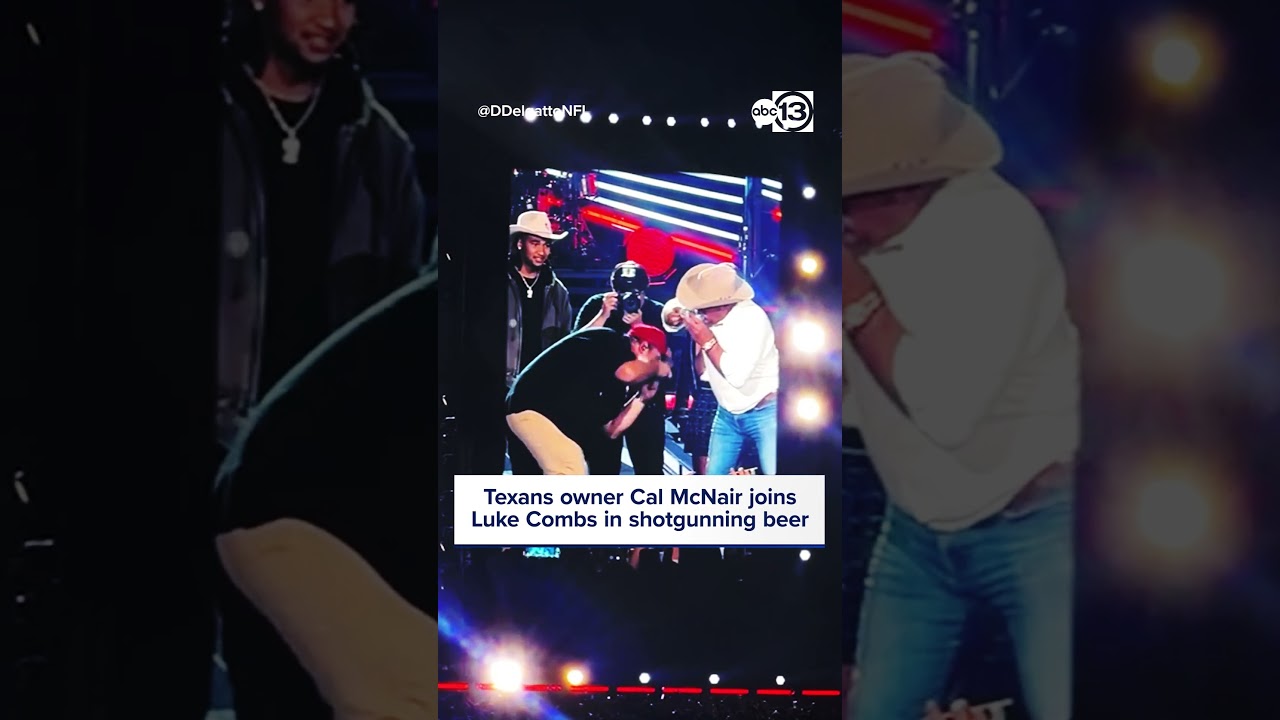 CJ Stroud and Cal McNair joined Luke Combs on stage during Combs' show Saturday night at NRG Stadium