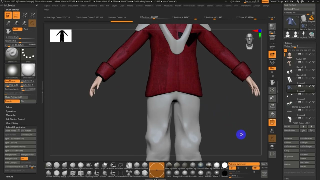 4  Preparing Character Mesh For Dynamesh and Retopology In Zbrush