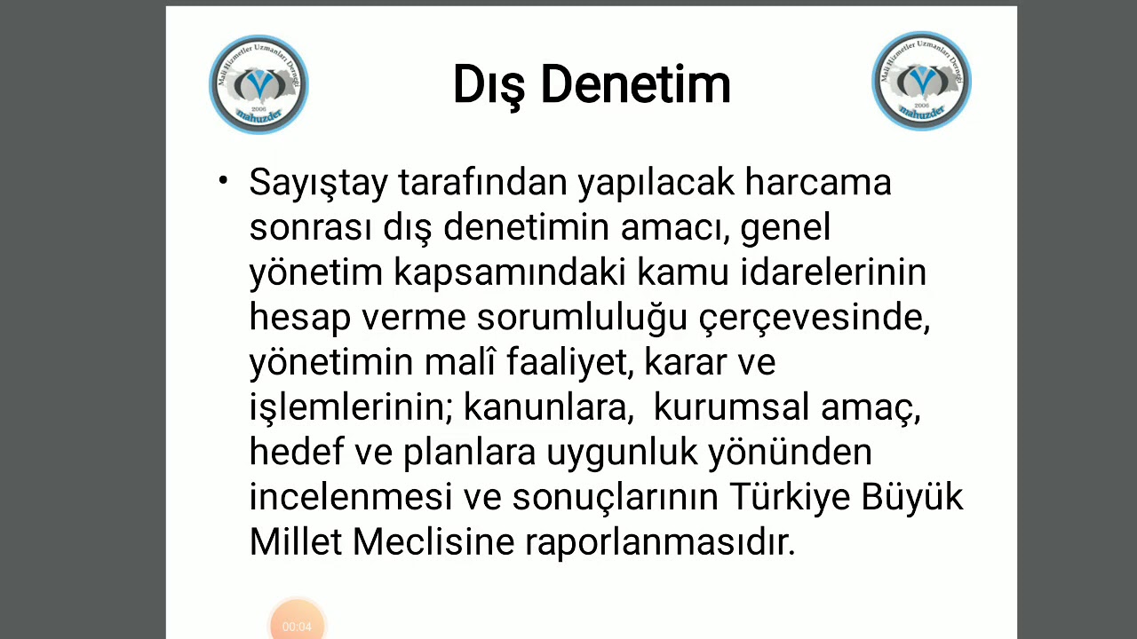 5018 konu anlatımı 16.kisim dış denetim, sayıştay, &ouml;denek &uuml;st&uuml; harcama
