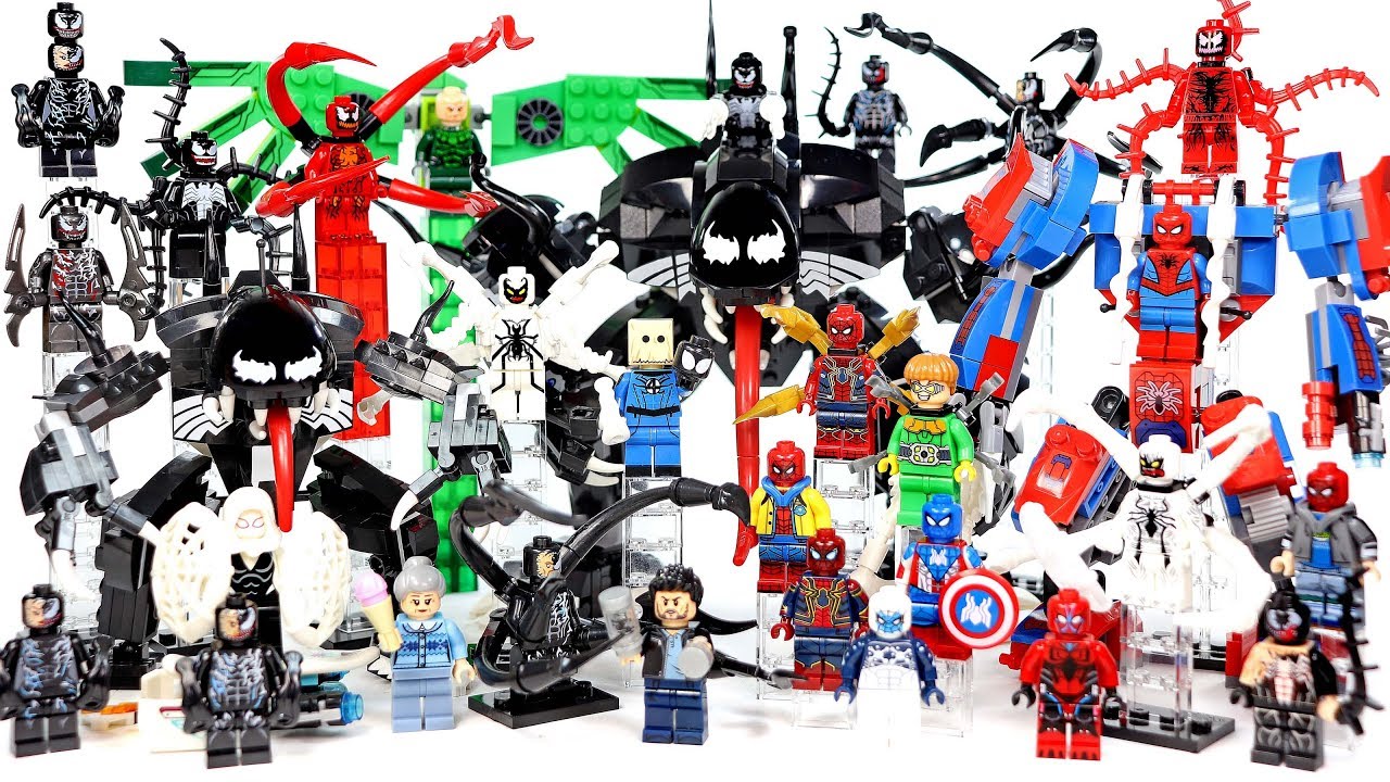 Venom Mech Suit vs Spider-Man plus Carnage Vulture Doc Ock & more Unofficial LEGO Minifigures
