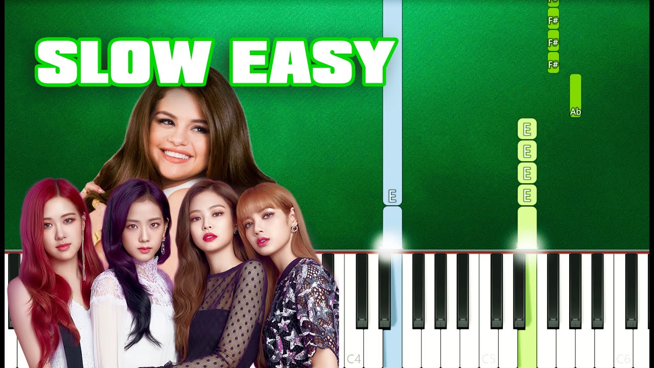BLACKPINK, Selena Gomez - Ice Cream (Slow Easy Piano Tutorial) (Anyone Can Play)