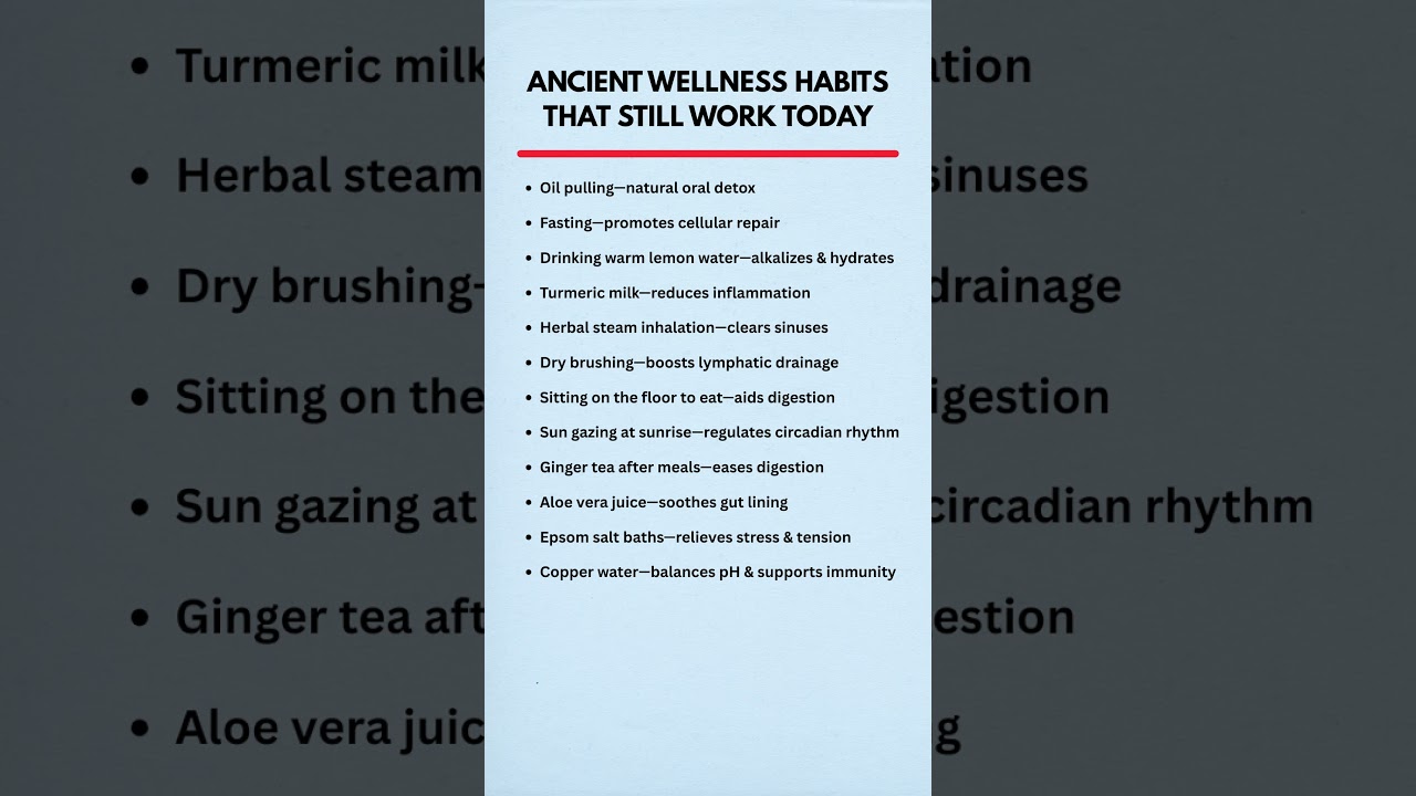 Ancient Wellness Habits That Still Work Today #AncientWisdom #WellnessHabits