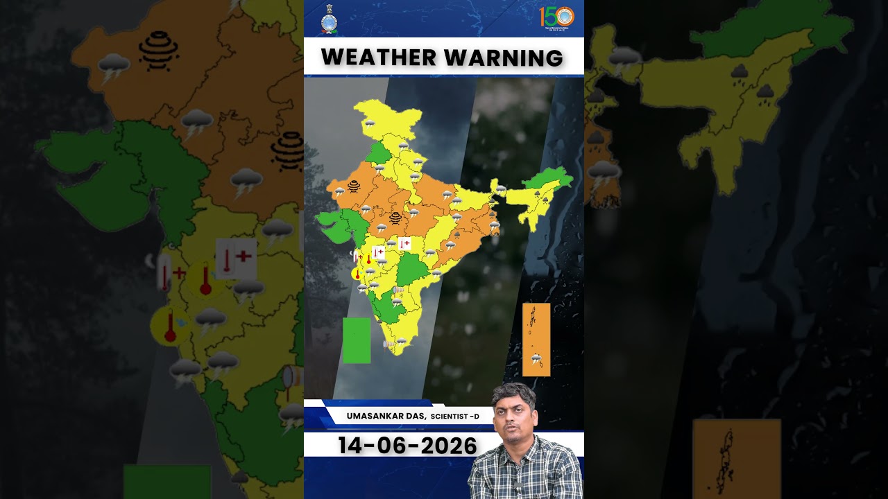 Weather Warning for 14th June, 2026 #shortvideo #shorts #youtubeshorts