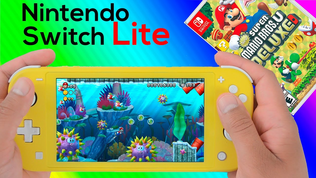 New Super Mario Bros U Deluxe Nintendo Switch Lite Gameplay