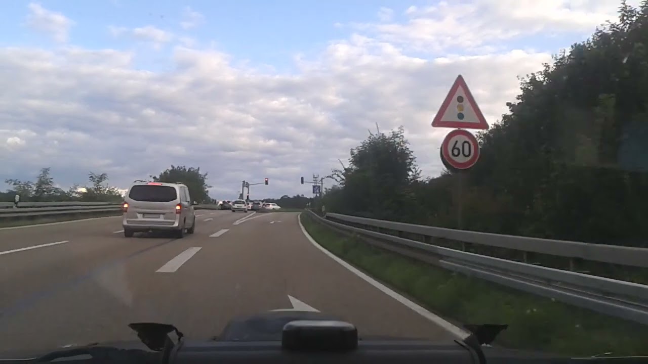 autobahnfahrt A5 zwischen Appenweier und Abfahrt offenburg Erfahrung auf einer dreispurigen Autobahn