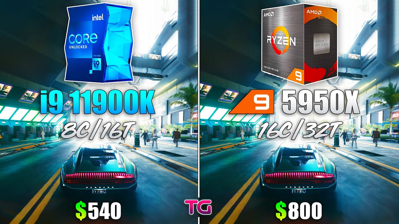 Core i9 11900K vs Ryzen 9 5950X - Test in 8 Games