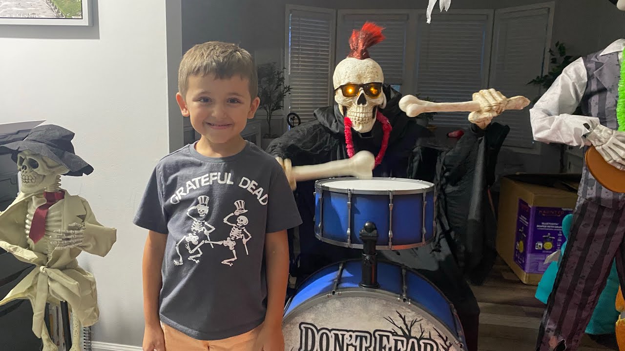 Unboxing Lowes Bluetooth Reaper with Drums Animatronic  #halloween2023 #animatronics