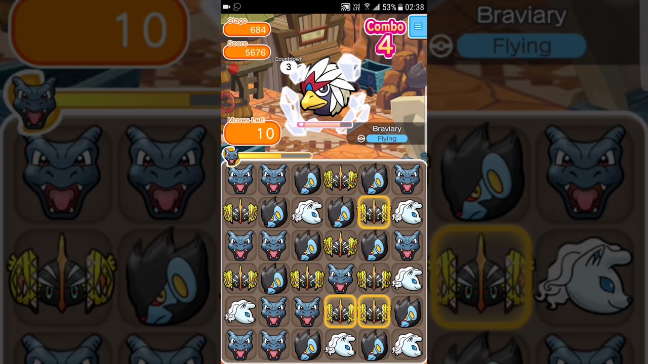Pokemon Shuffle Mobile Main Stage 684 Braviary S Rank『ポケとる スマホ版』