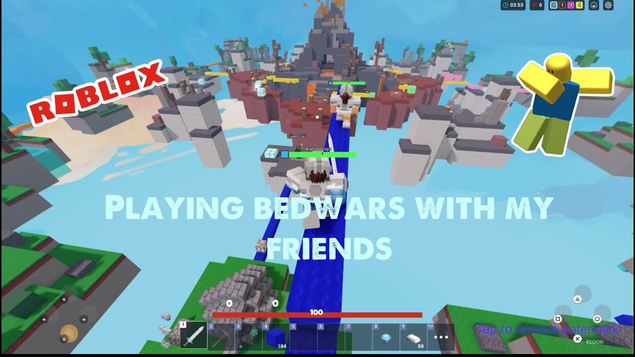 New  Roblox BedWars game with friends .