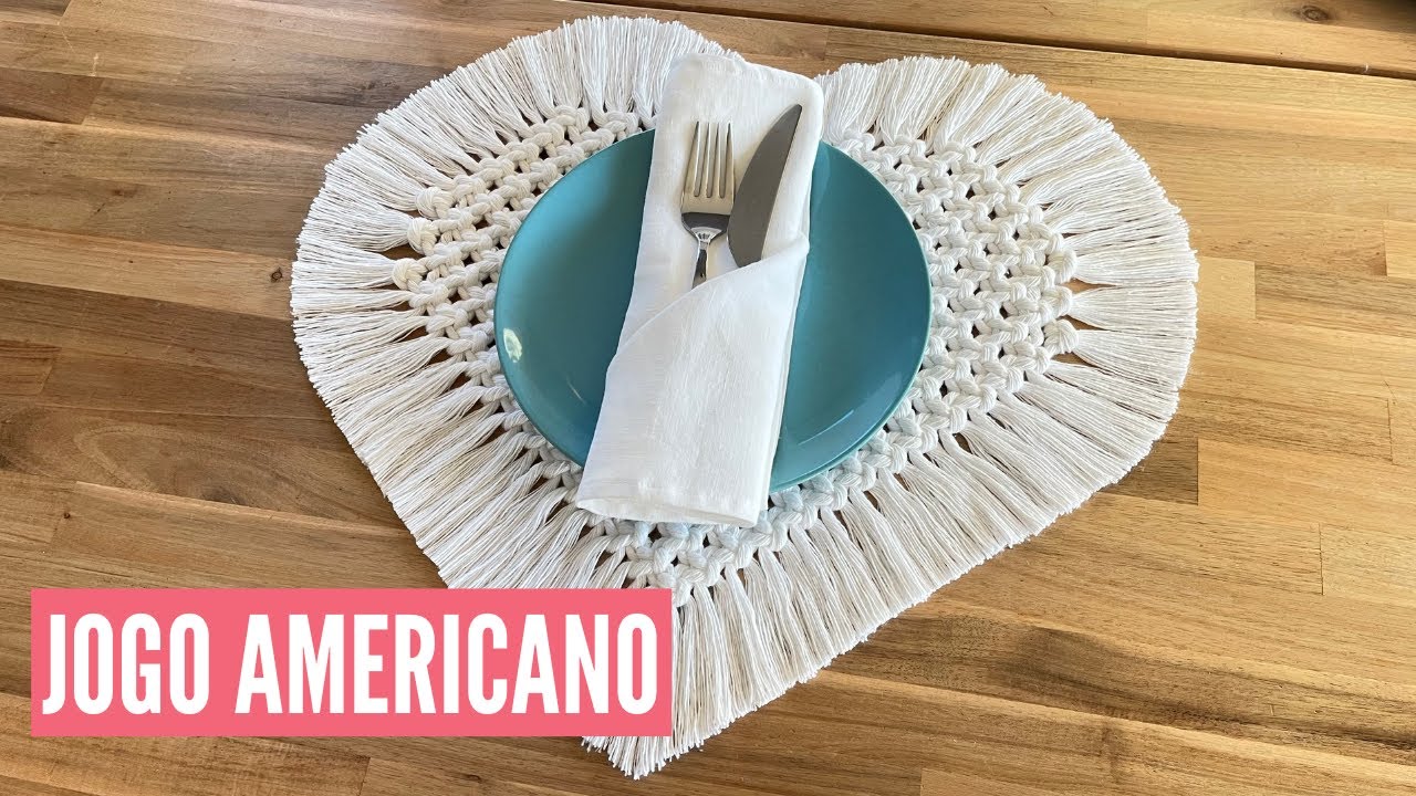 Jogo americano coração de macramê | Tutorial Passo a Passo