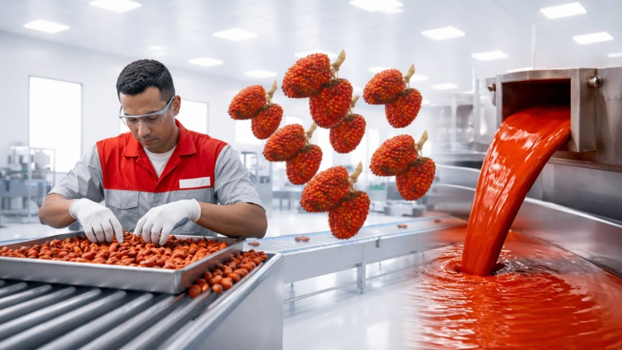 Inside a Modern Palm Oil Processing Factory  From Raw Palm Fruits to Pure Oil