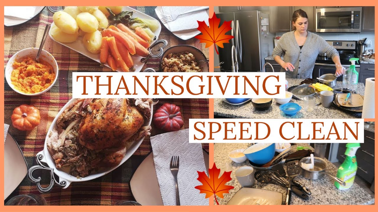 EXTREME SPEED CLEAN WITH ME/ CLEANING UP AFTER THANKSGIVING DINNER