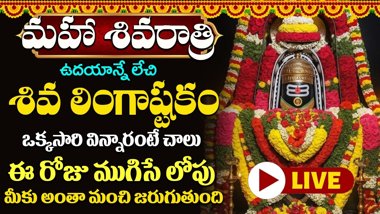 LIVE: శివ లింగాష్టకం - మహా శివరాత్రి ఉదయాన్నే ఈ పాట వింటే మీకు సకల శుభాలు కలుగుతాయి | Lingashtakam