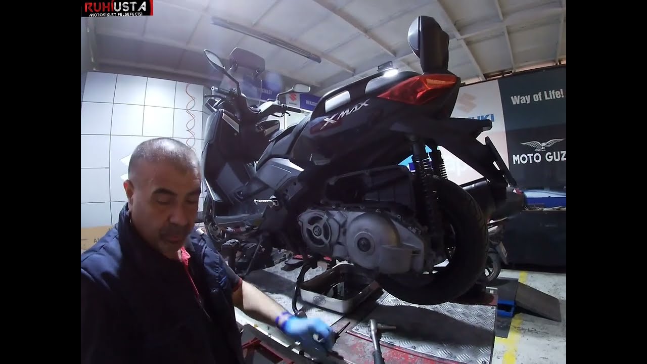 TÜRKİYE'DE BİR İLK MOTOSİKLETİN TAMİR EDİLİRKEN SEYRETME İMKANI  XMAX400/GENEL BAKIM PÜFNOKTALAR