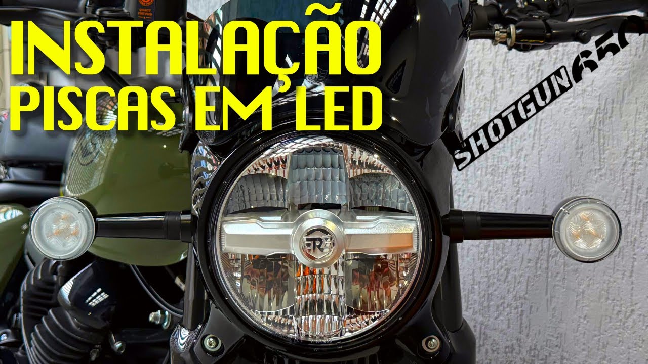 COMO INSTALAR PISCAS EM LED NA SHOTGUN #royalenfieldbrasil #shotgun650