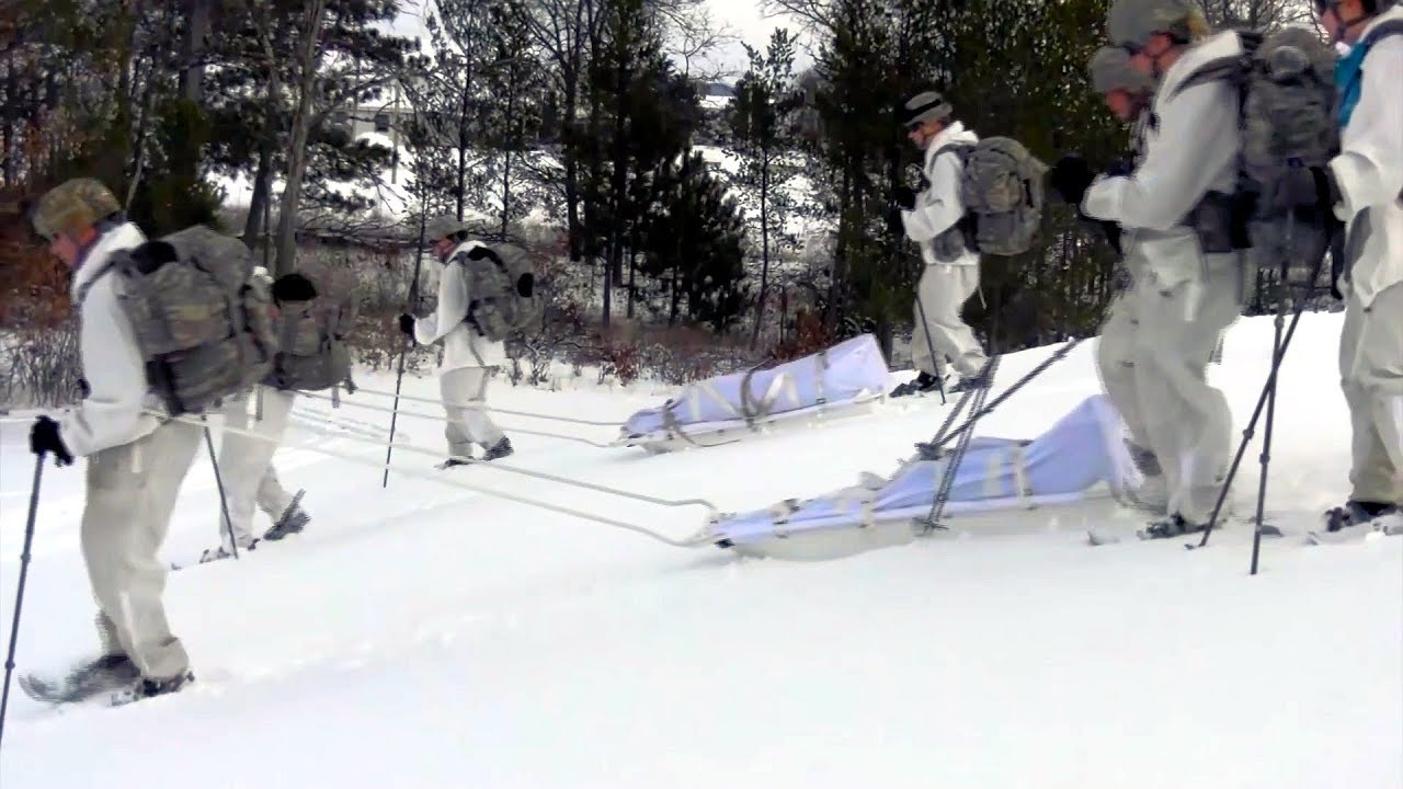 Soldiers Snow Walk, Sled Pull