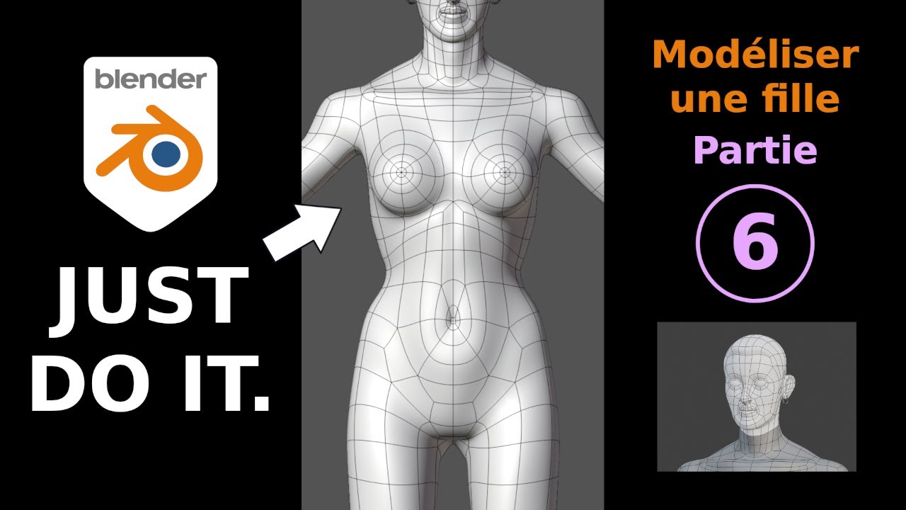 Modéliser une fille avec Blender : 6   Rattacher la tête