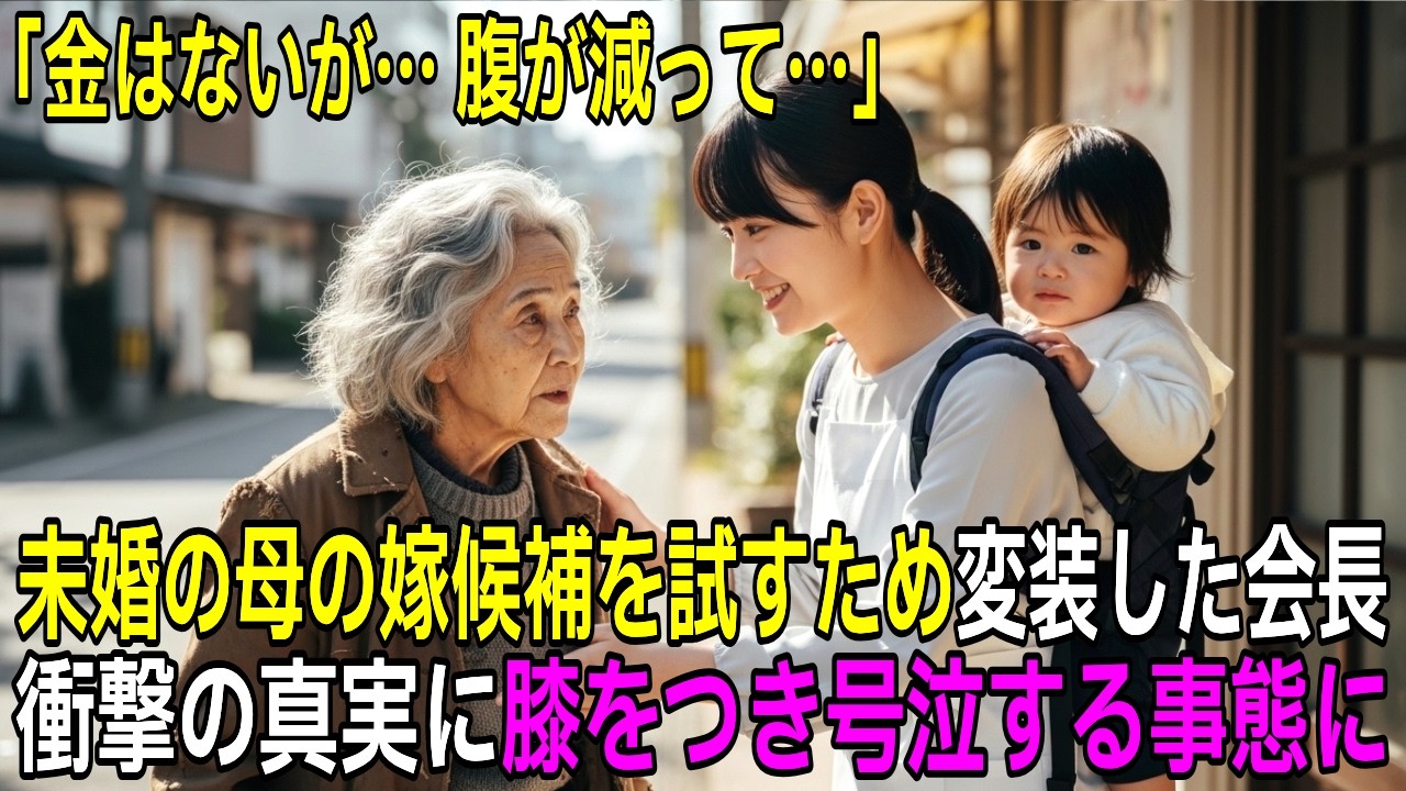 未婚の母の嫁候補를 試すため乞食の姿で店へ行った財閥会長、衝撃の事実が判明した直後に膝をつき号泣した訳とは | 感動エピソード | 老後の物語 | 家族の物語
