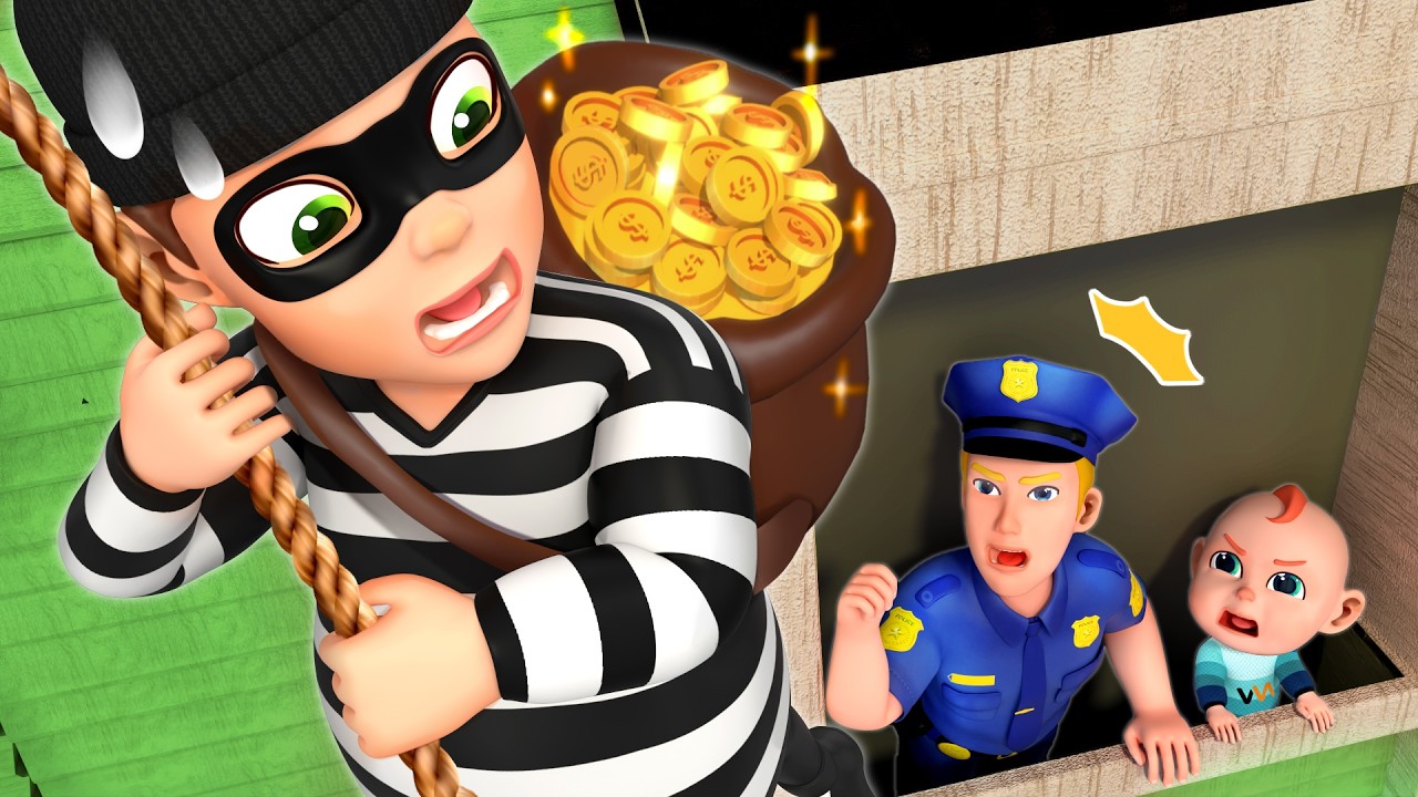 Thief Steals Gold! | Police and Rob Chase Him 🚔 | Police Song | Rosoo - Nursery Rhymes & Kids Songs