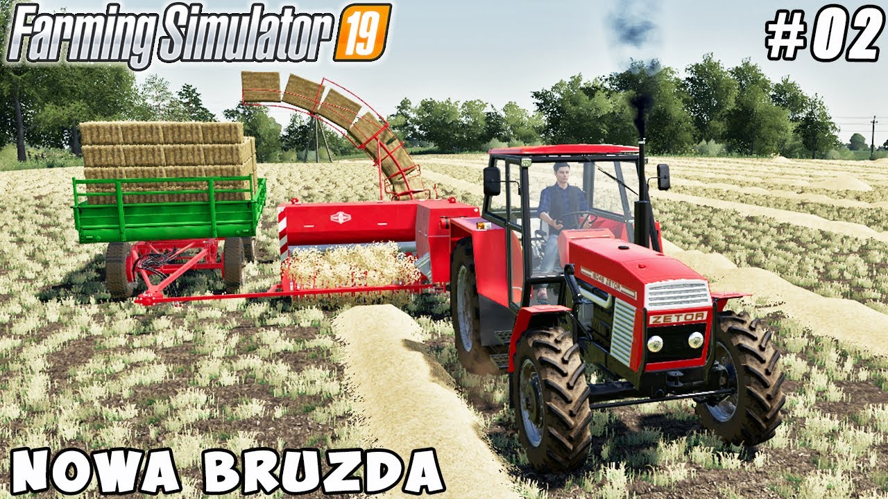 Making and selling small straw bales | Nowa Bruzda | Farming simulator 19 | Timelapse #02