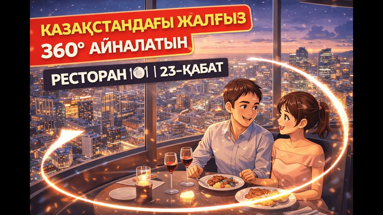 Қазақстандағы жалғыз 360° айналатын ресторан 🍽️ | 23-қабат The Only 360° Rotating Restaurant