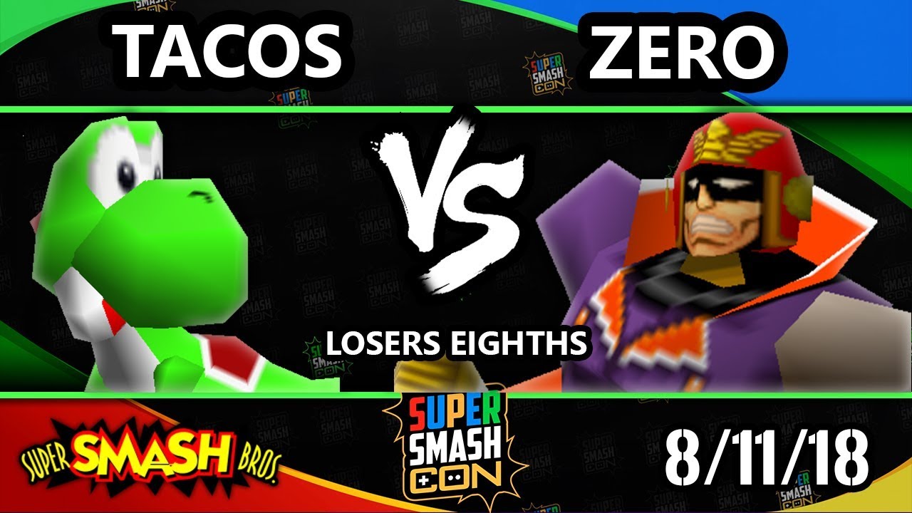 SSC 2018 SSB - tacos (Yoshi, Puff) Vs. Zero (Falcon, Fox) - Smash 64 Losers Top 8