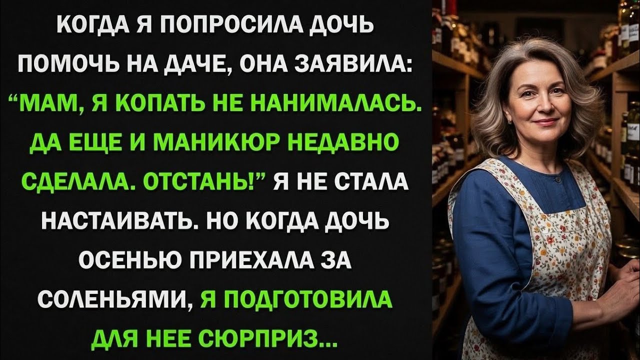 Дочь отказалась помогать мне на даче, а когда приехала за соленьями, ее ждал сюрприз