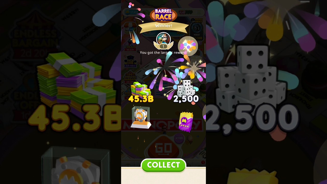 Monopoly Go: Barrel Race Event - New Shield Skin 🤩 #monopolygo