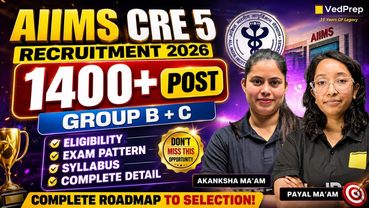 AIIMS CRE 2026 🚨 1400+ Group B & C Posts | Complete Recruitment Guide | VedPrep