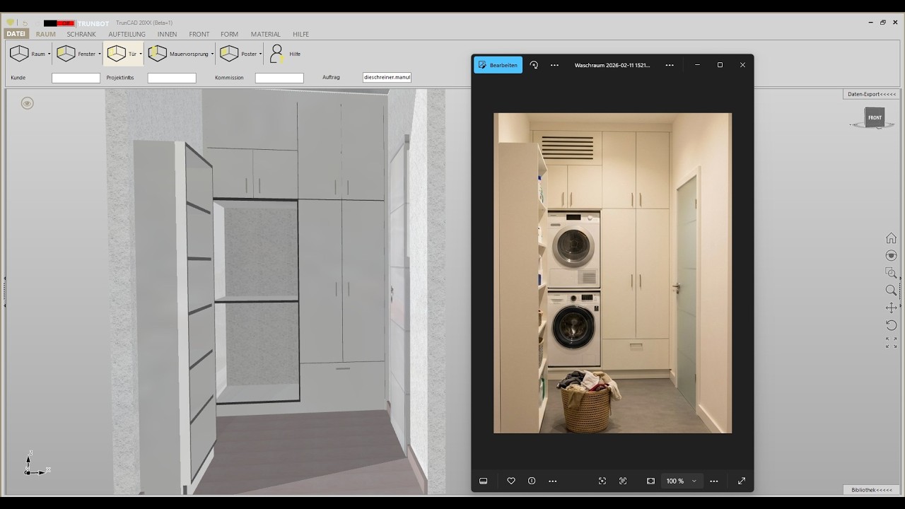 TrunCAD 20XX | Laundry room + AI rendering