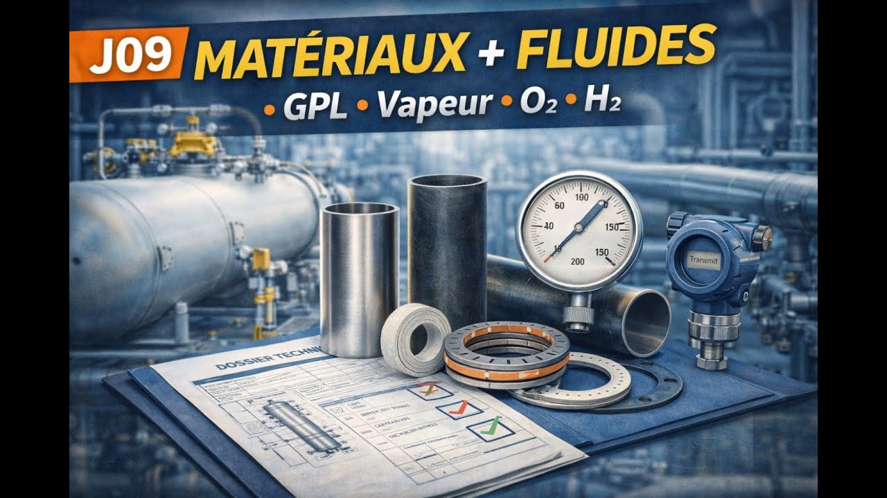 J09 — Matériaux & fluides : GPL, vapeur, O₂ et H₂ — compatibilité expliquée simplement