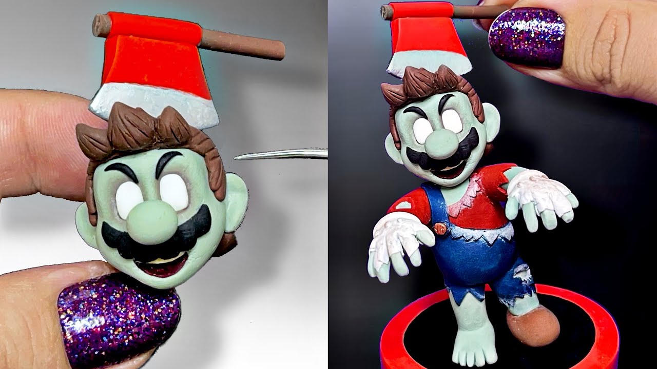 Making Zombie Mario from Super Mario Odyssey | Polymer Clay