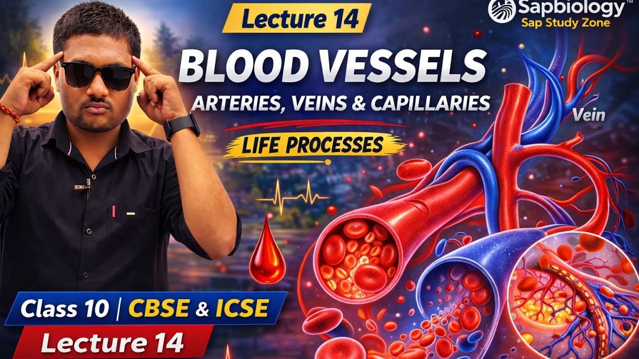 Lecture 14: Blood Vessels | Arteries, Veins & Capillaries | Life Processes | Class 10 CBSE & ICSE