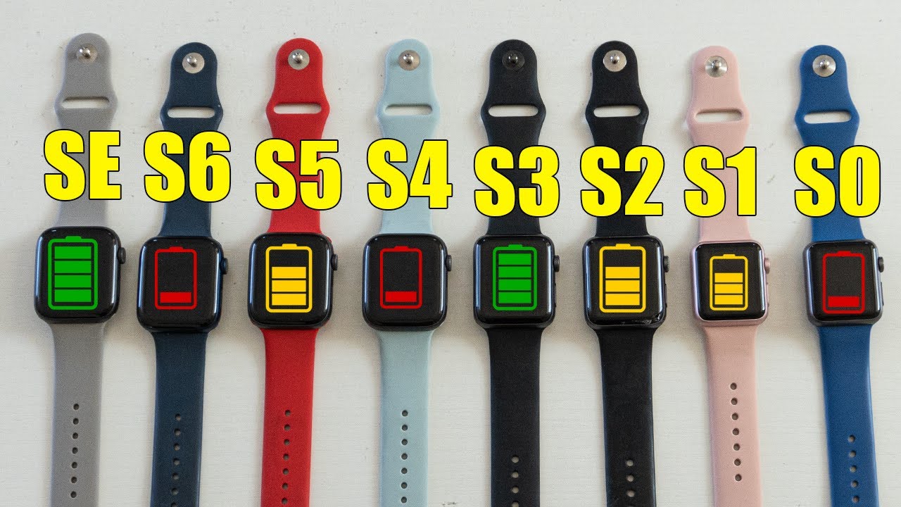 Apple Watch Series 6 vs Series 5 vs Series 4 vs Series 3 vs 2 vs 1 vs SE Battery Life DRAIN TEST