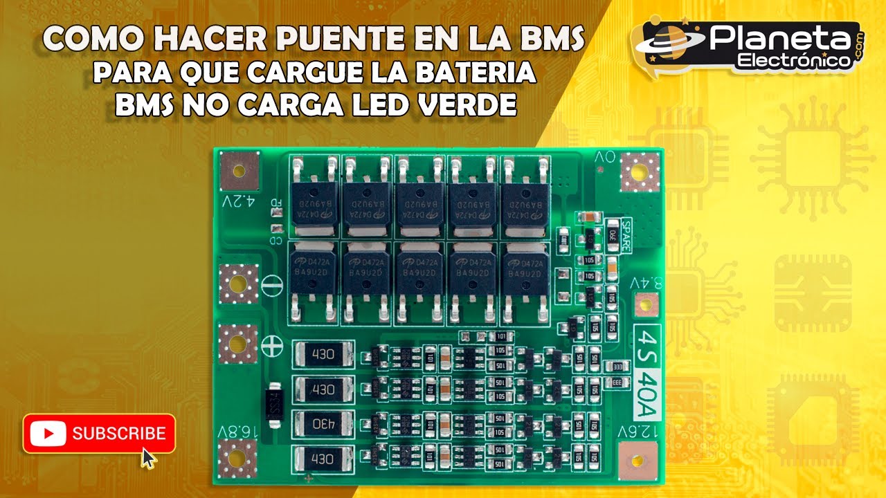 Como hacer puente en BMS para que cargue la batería, cuando una BMS NO CARGA LED verde.