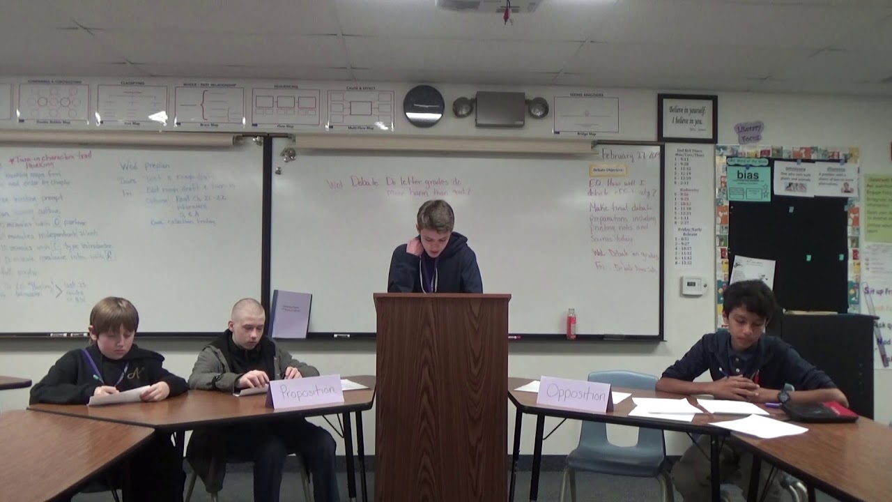 Middle School Debate: Do letter grades do more harm than good?