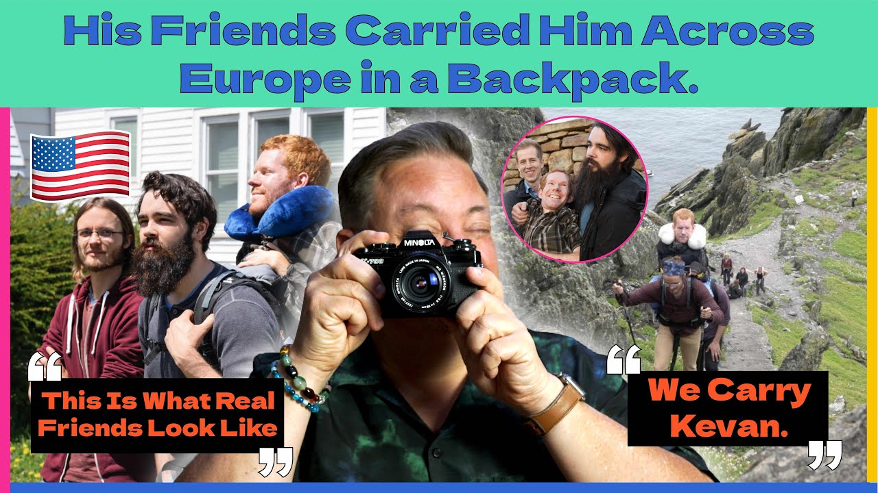 🇺🇸 Friends Carry Their Buddy Kevan Chandler on Their Backs To Help Him See the World #reallifestory 
