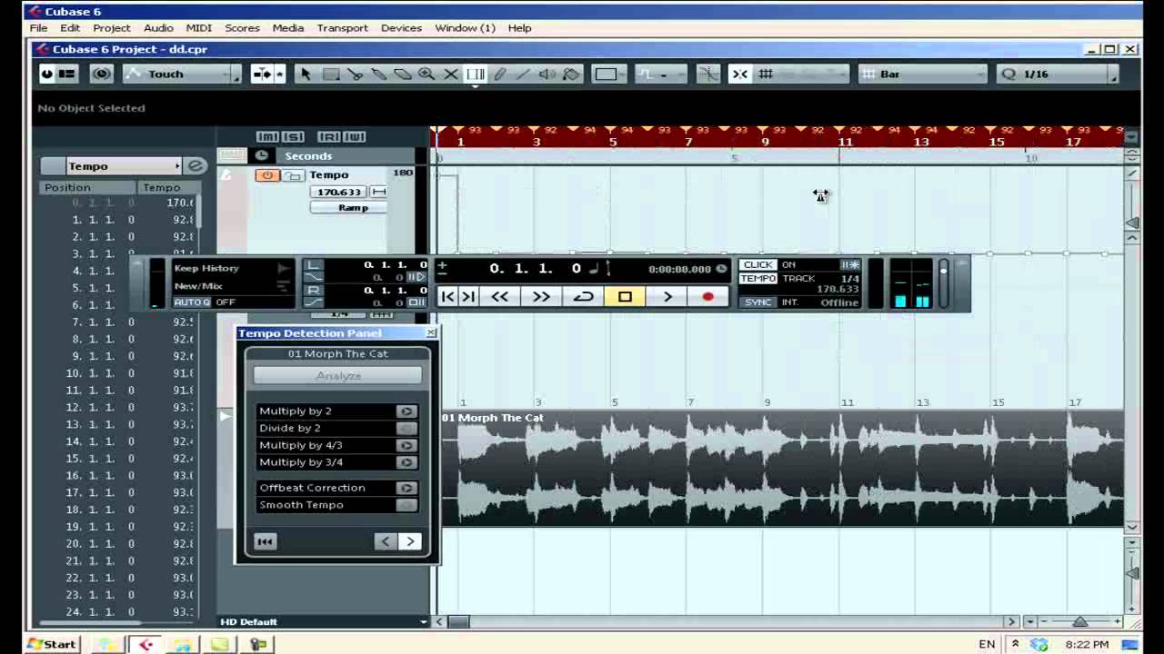 קיובייס 6 - מציאת טמפו של שיר שלם - קורס לימודי CUBASE קיובייס במכללת BPM