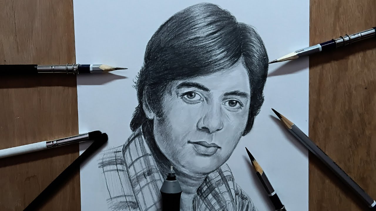 How to Draw Amitabh Bachchan Step by Step / Drawing Tutorial for Beginners