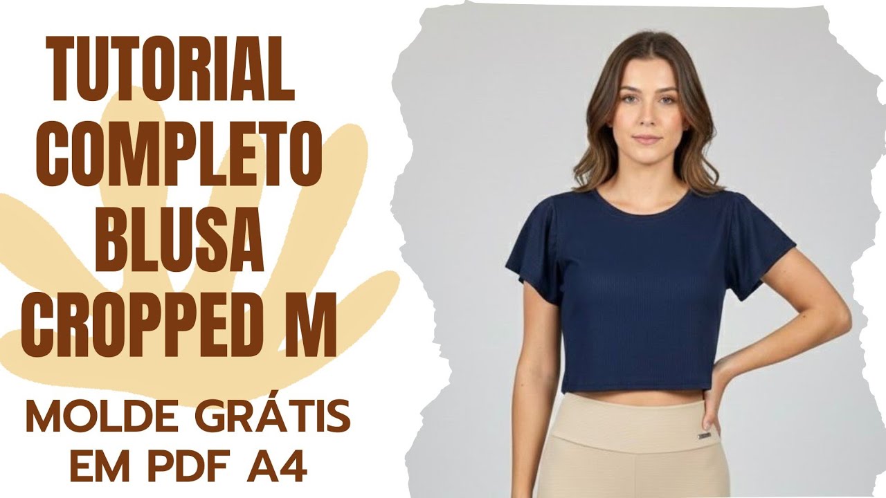 Faça Blusa Cropped Fitness de Manga Tam M Estilo e Conforto para o seu Treino! - Passo a passo