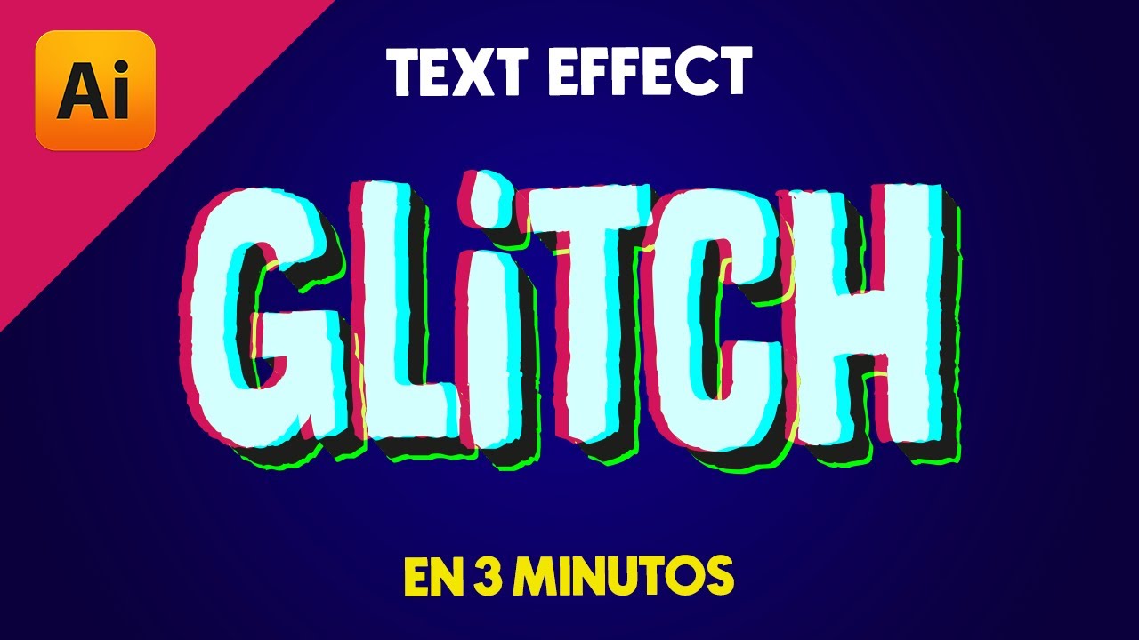 🟢 Como hacer un TEXTO CON EFECTO GLITCH en Illustrator  (Editable)
